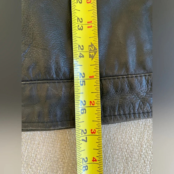 Marc New York Andrew Marc Leather Jacket Men’s Large Heavy Distressed Moto Black - Picture 13 of 14